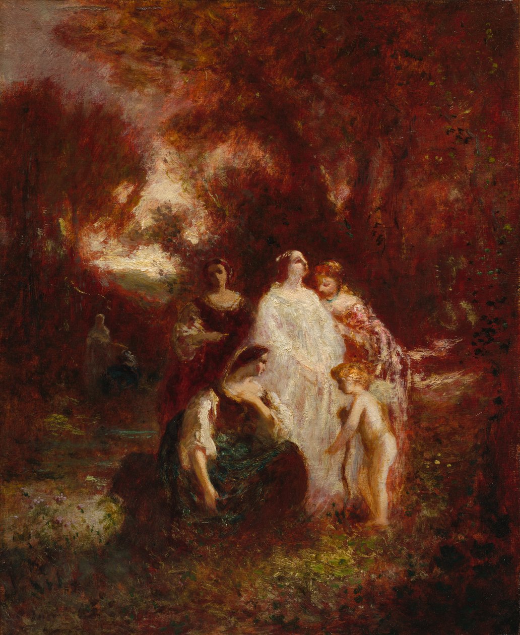 Postacie w lesie, ok. godz. 1857-1862. autorstwa Adolphe Joseph Thomas Monticelli