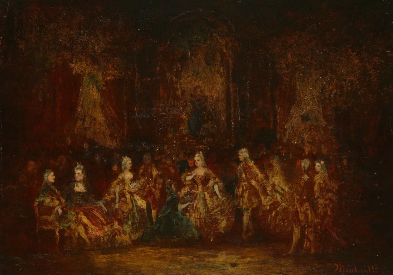 Postacie w strojach Ludwika XV, ok. 201 1880. autorstwa Adolphe Monticelli