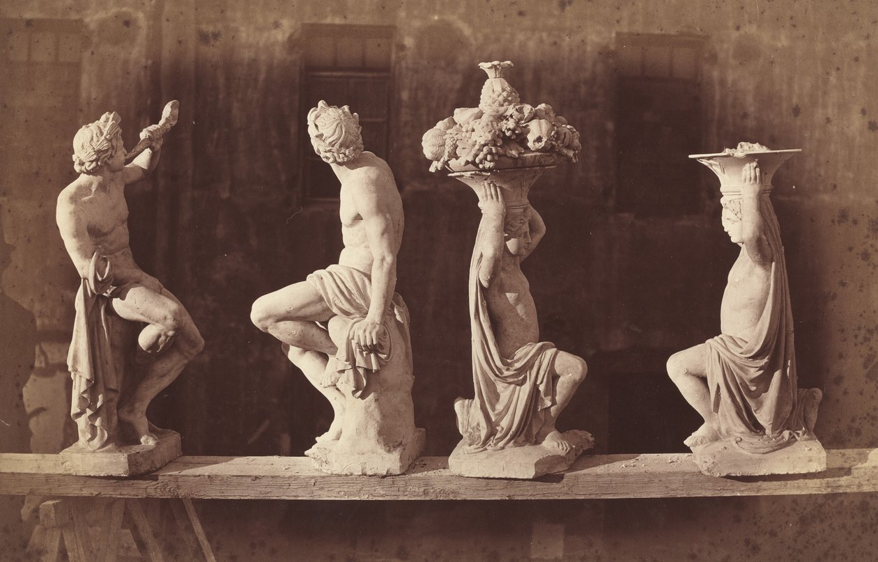 Cztery posągi, ok. 1868 r. (zdjęcie) autorstwa Adolphe Terris