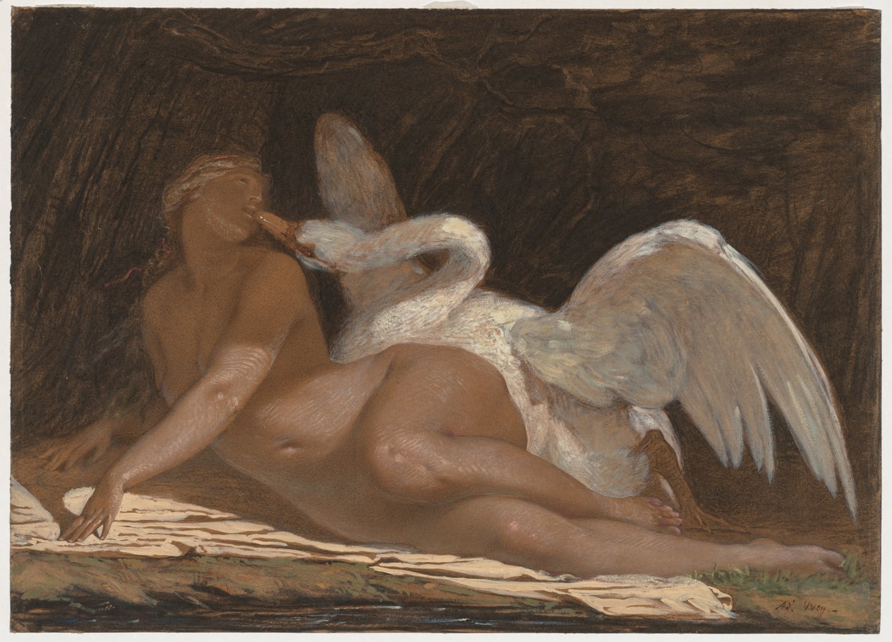 Leda i łabędź autorstwa Adolphe Yvon