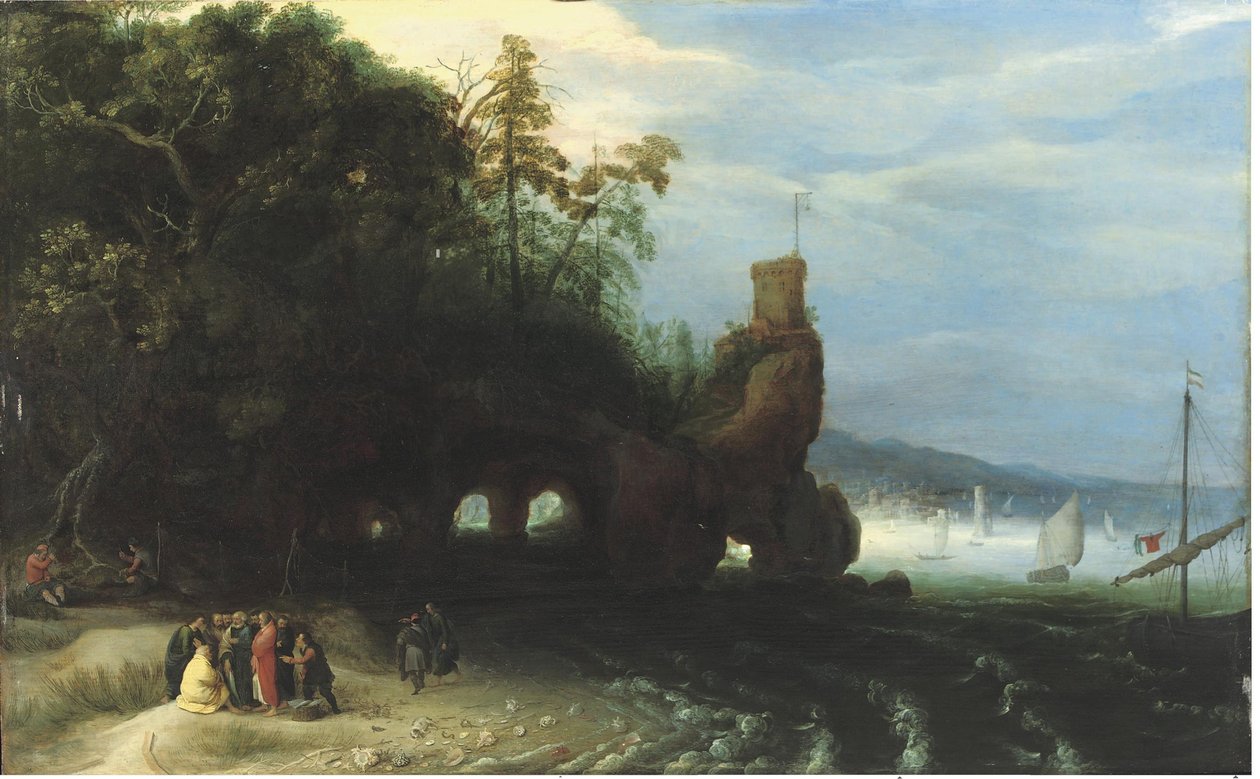 Chrystus głoszący nad Jeziorem Galilejskim autorstwa Adriaen van Stalbemt