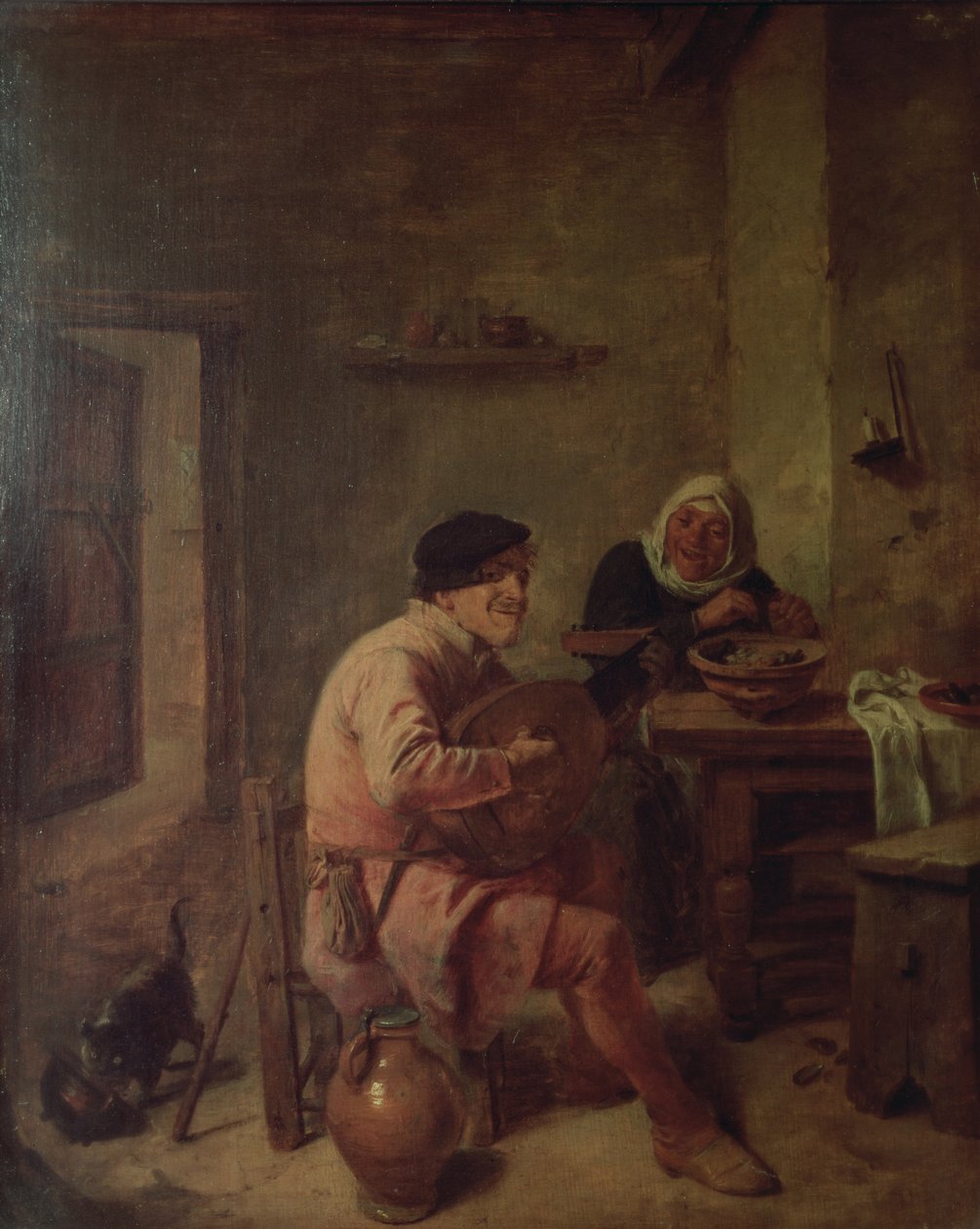 Wnętrze z figurami autorstwa Adriaen Brouwer