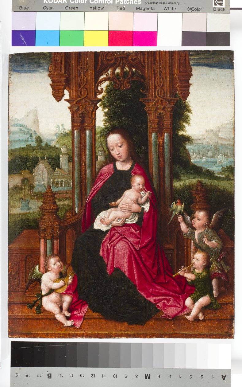 Madonna z Dzieciątkiem i Aniołami, ok. 1510-20 (tempera i olej na desce) autorstwa Adriaen Isenbrandt or Isenbrant