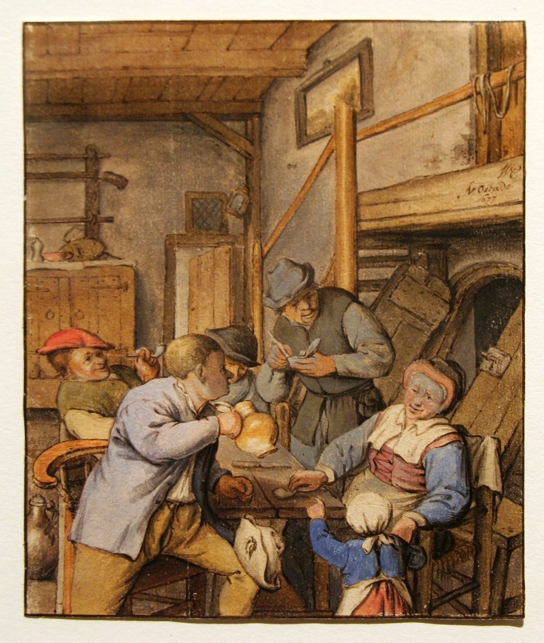 Rolnicy przy stole w karczmie autorstwa Adriaen Jansz. van Ostade