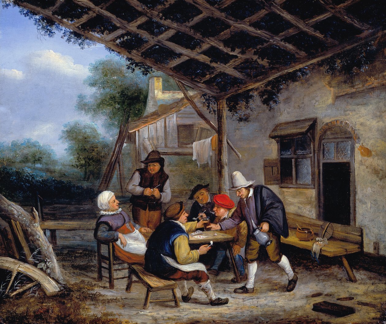 Chłopi piją autorstwa Adriaen Jansz. van Ostade