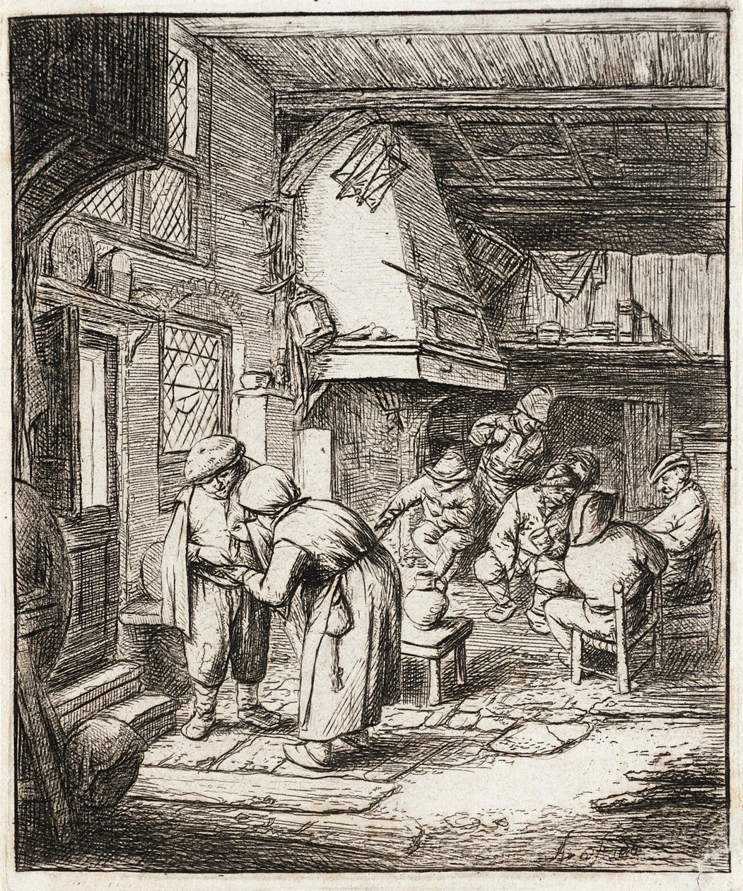 Chłop spłaca swój dług autorstwa Adriaen Jansz. van Ostade