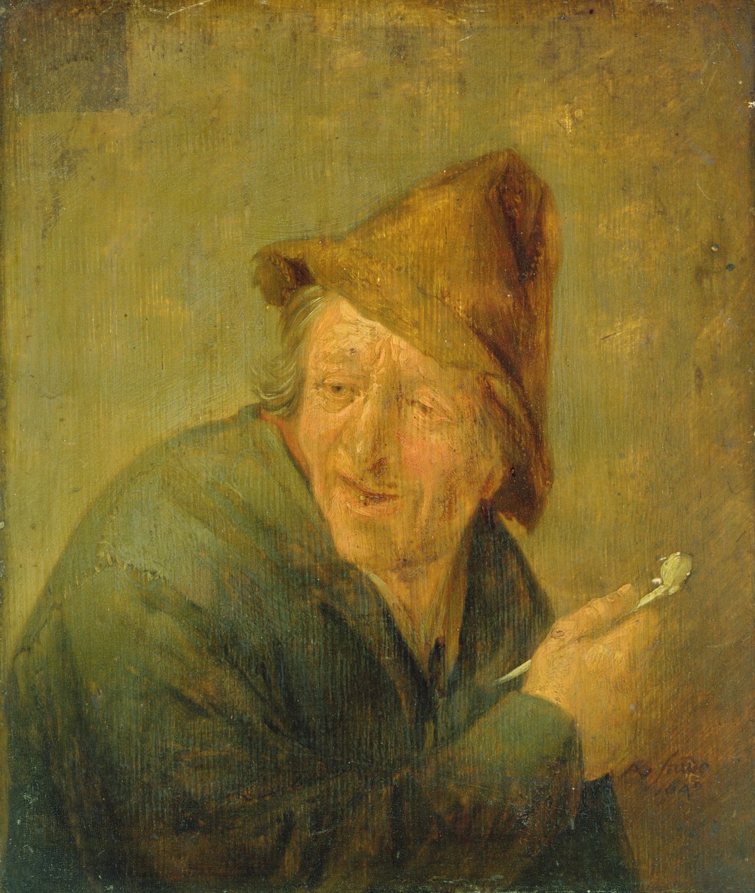 Smoker, 1640 (olej na desce dębowej) autorstwa Adriaen Jansz. van Ostade