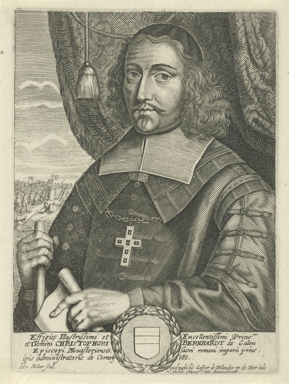 Portret Christopha Bernhardta von Galen, biskupa Munsteru autorstwa Adriaen Millaert