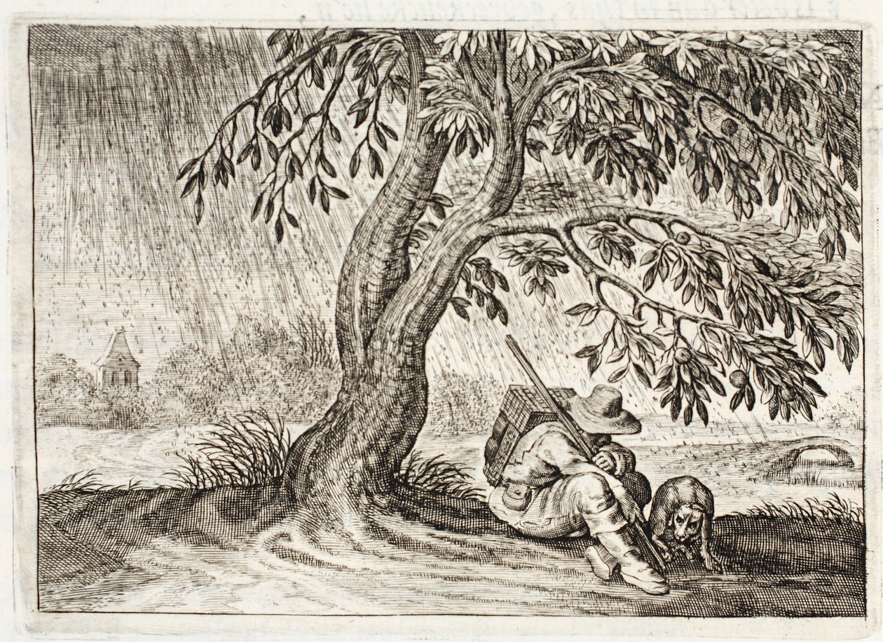Schron, ilustracja z „Emblemata of Zinne-werk” Johannesa de Brune (1589-1658), Jan Jacobs Schipper, Amsterdam, 1661 autorstwa Adriaen Pietersz van de Venne