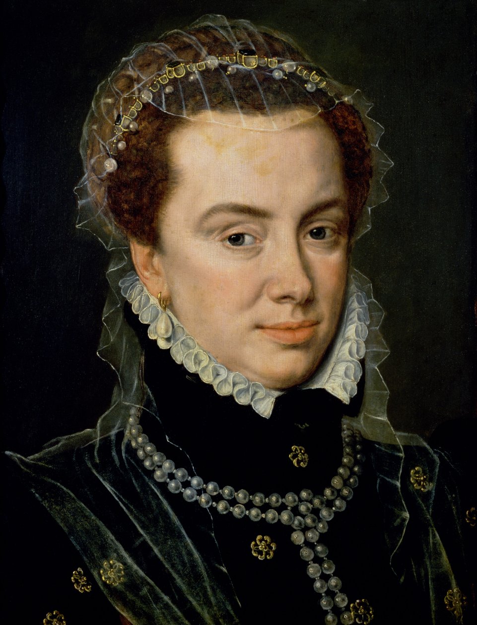 Małgorzata Parmeńska (1522-86), regentka Niderlandów, nieślubna córka cesarza Karola V (1500-58), koniec XVI w. (panel) autorstwa Adriaen Thomasz Key