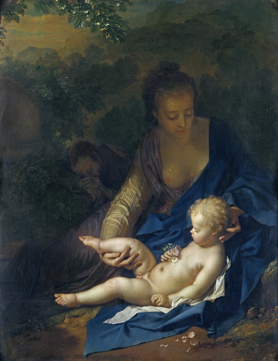 Odpoczynek w ucieczce do Egiptu, 1706 (olej na dębie) autorstwa Adriaan van der Werff