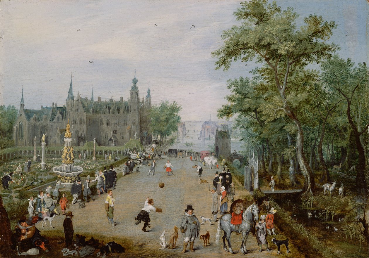 Jeu de Paume przed wiejskim pałacem autorstwa Adriaen van de Venne