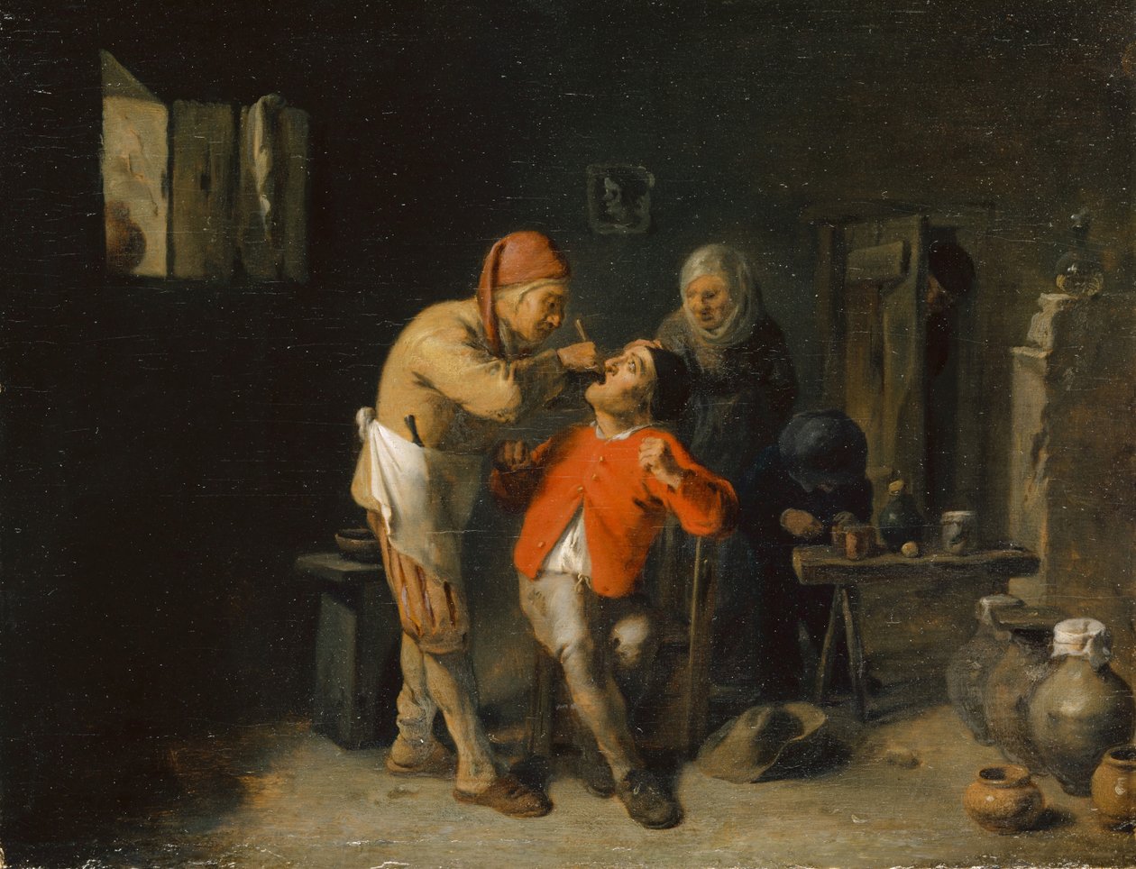 U dentysty, 1625-38 autorstwa Adriaen Brouwer