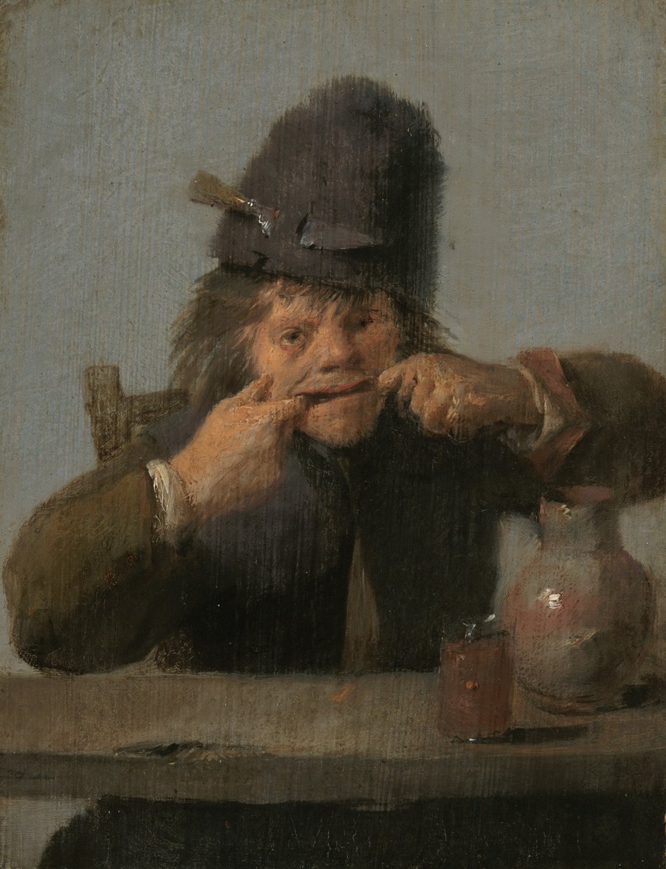 Młodzież robi twarz autorstwa Adriaen Brouwer