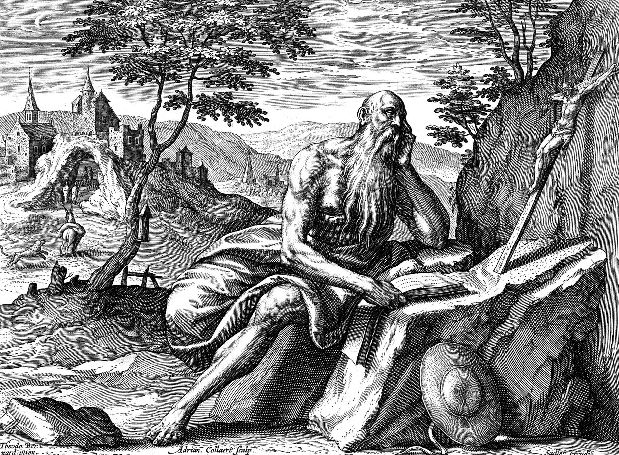 Św. Hieronim, c1540-1567 autorstwa Adriaen Collaert