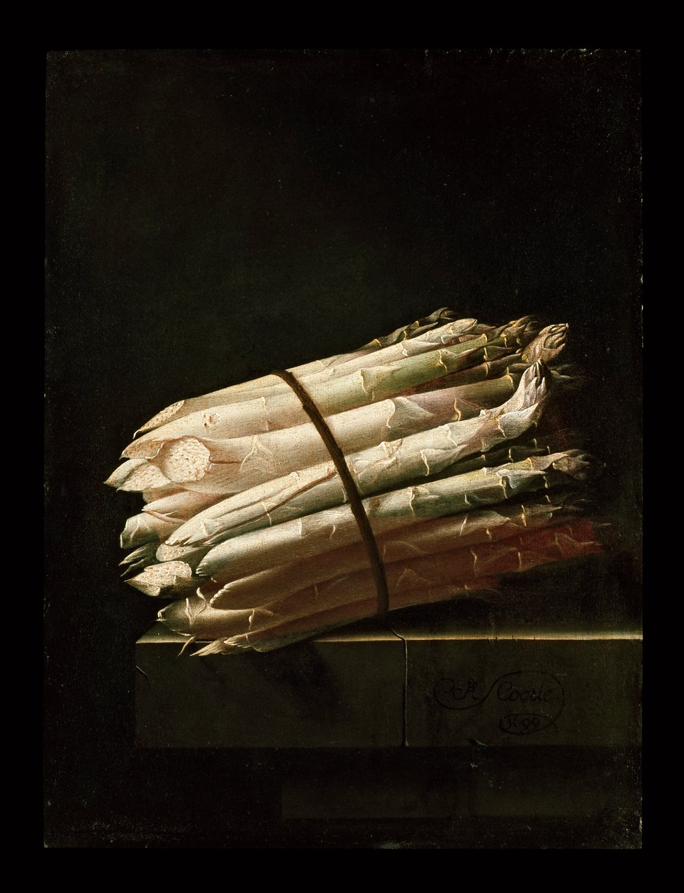 Martwa natura ze szparagami, 1699 autorstwa Adrian Coorte