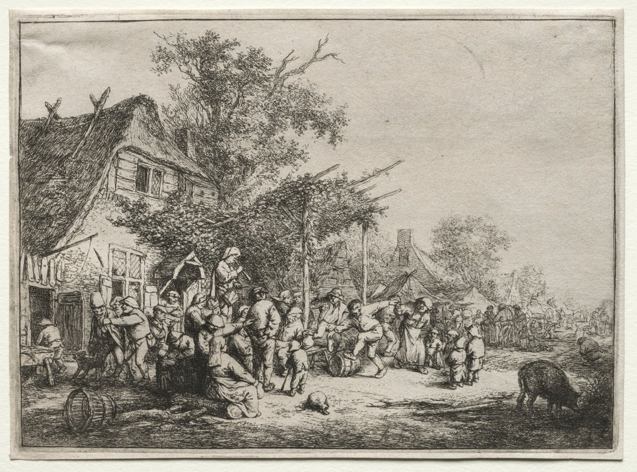 Festiwal pod kratą. autorstwa Adriaen Jansz. van Ostade