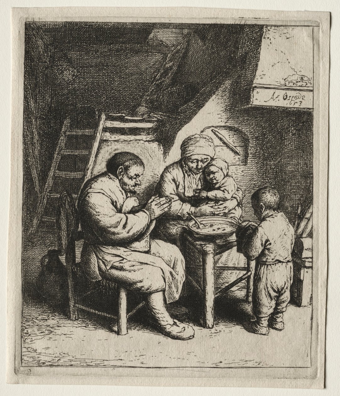 Mówiąc łaskę, 1653. autorstwa Adriaen Jansz. van Ostade