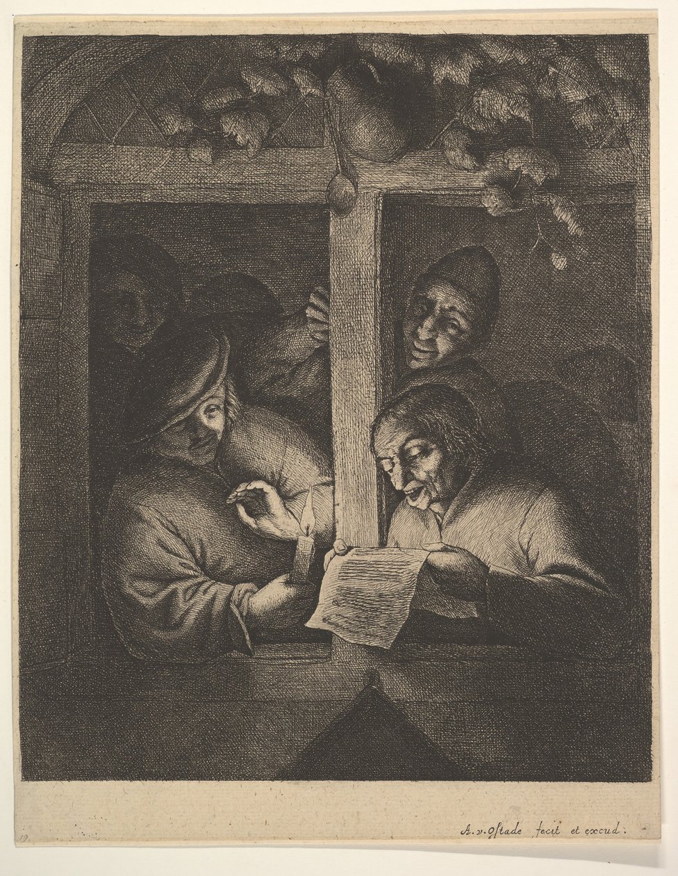 Śpiewacy przy oknie, 1610-85. autorstwa Adriaen Jansz. van Ostade