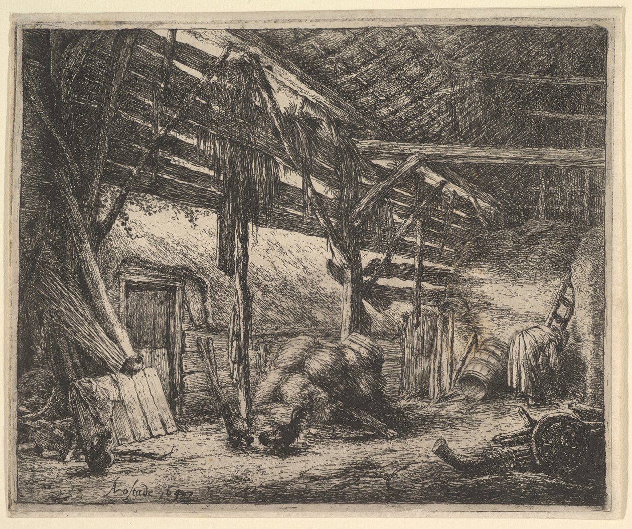 Stodoła, 1647. autorstwa Adriaen Jansz. van Ostade
