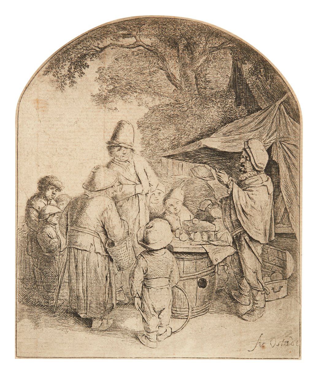 Szachownica (akwaforta) autorstwa Adriaen Jansz. van Ostade