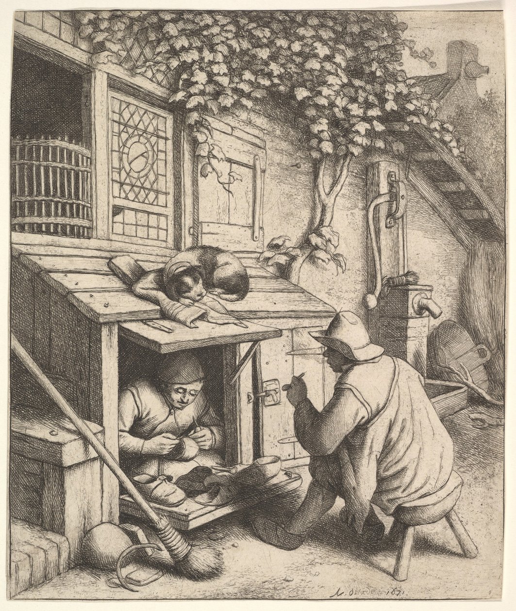 Szewc, 1610-85. autorstwa Adriaen Jansz. van Ostade