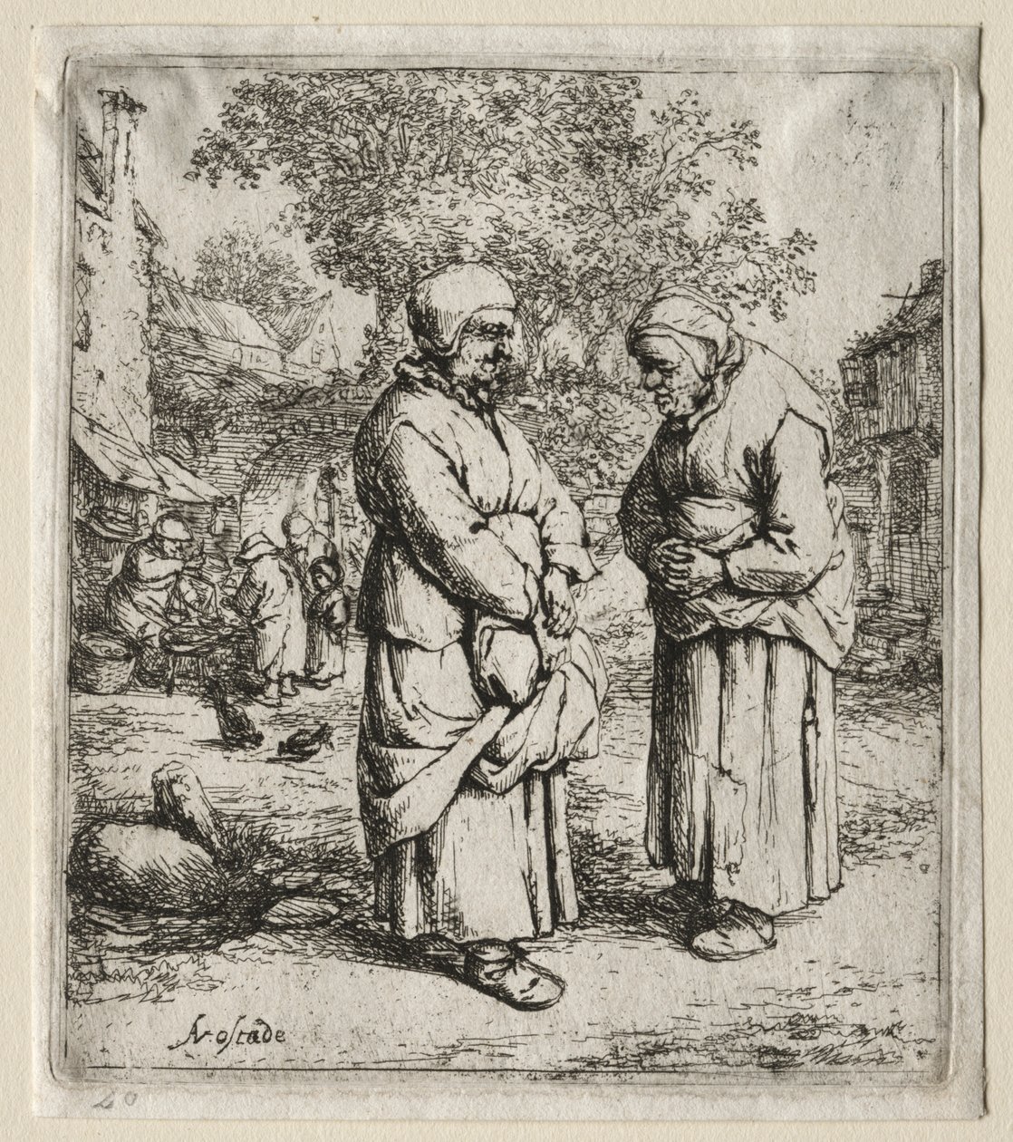 Dwie plotki. autorstwa Adriaen Jansz. van Ostade