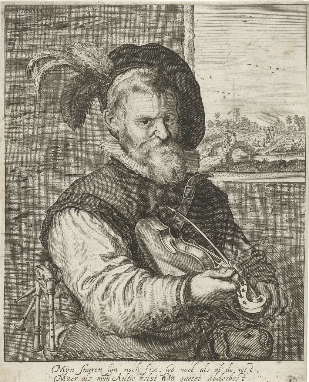 Stary skrzypek autorstwa Adriaen Matham