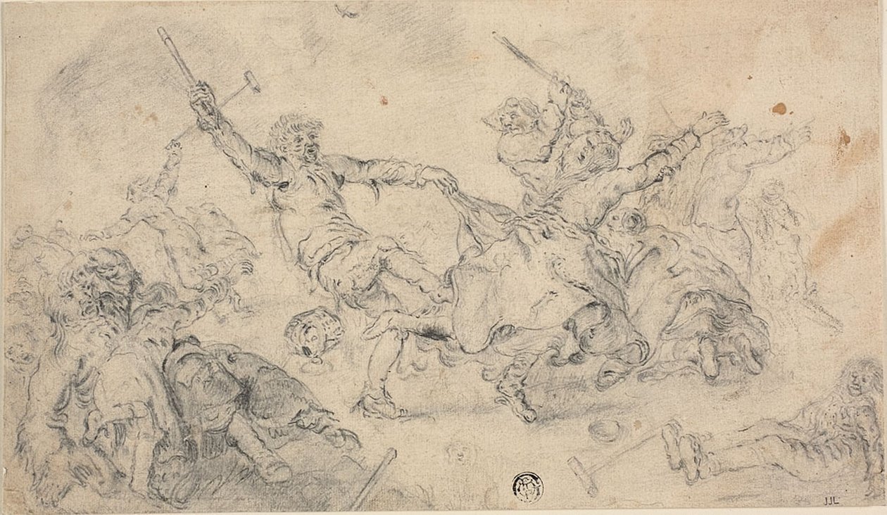 Chłopi w bójce autorstwa Adriaen Pietersz. van de Venne
