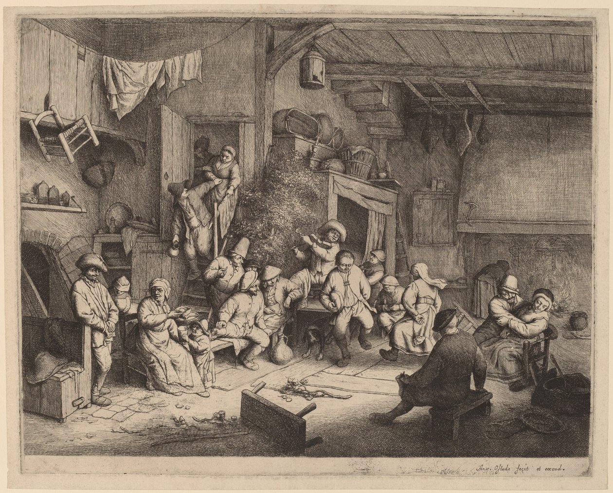 Taniec w tawernie autorstwa Adriaen van Ostade