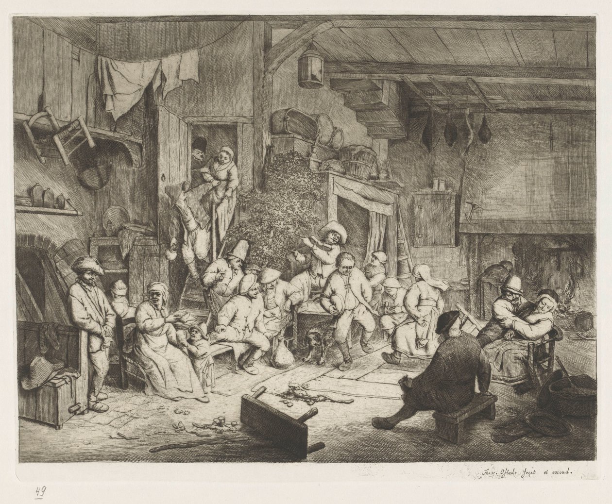 Taniec w karczmie autorstwa Adriaen van Ostade