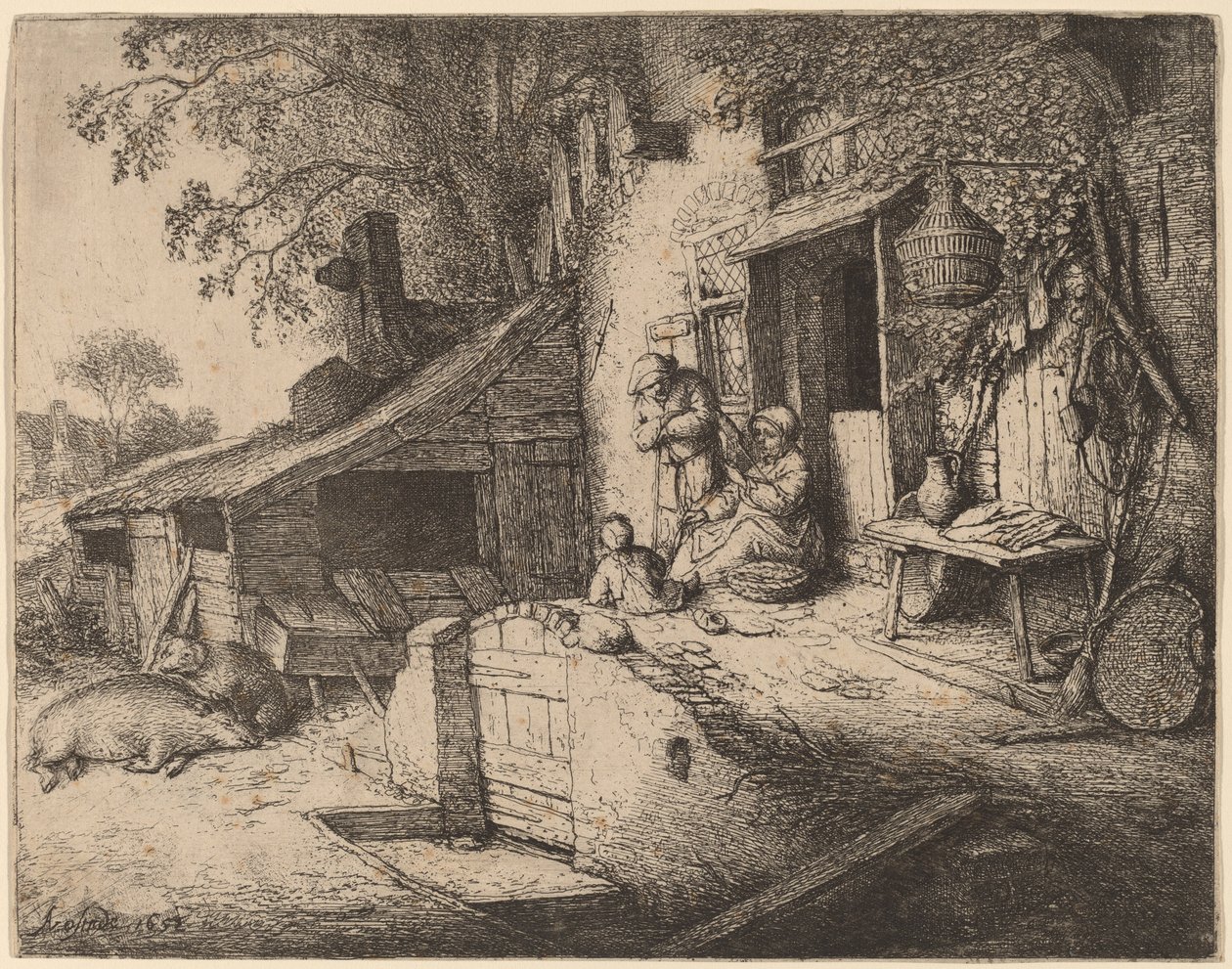 Prządka autorstwa Adriaen van Ostade