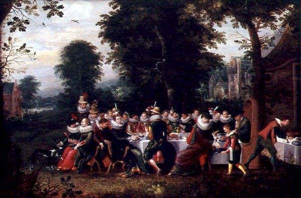 Fete Champetre (olej na panelu) autorstwa Adriaen van Stalbemt