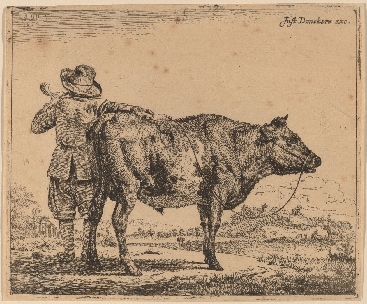 Młody pasterz z bykiem autorstwa Adriaen van de Velde