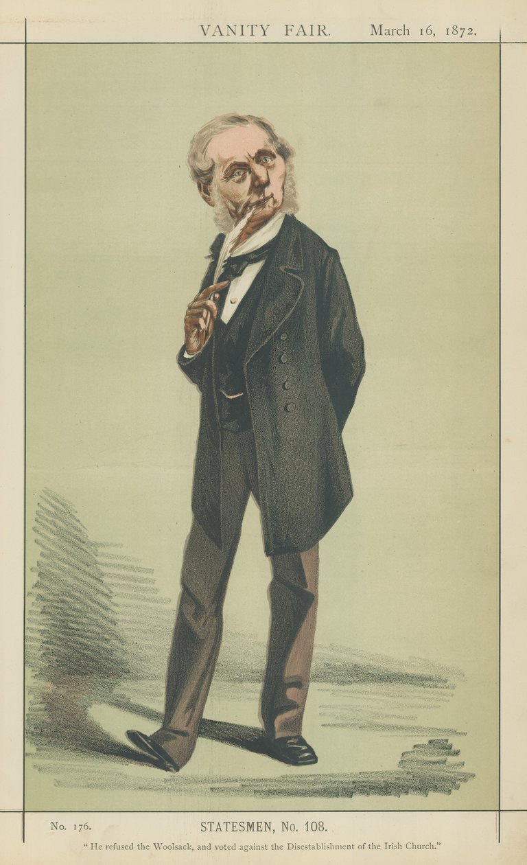Sir Roundell Palmer (kolorowa litografia) autorstwa Adriano Cecioni