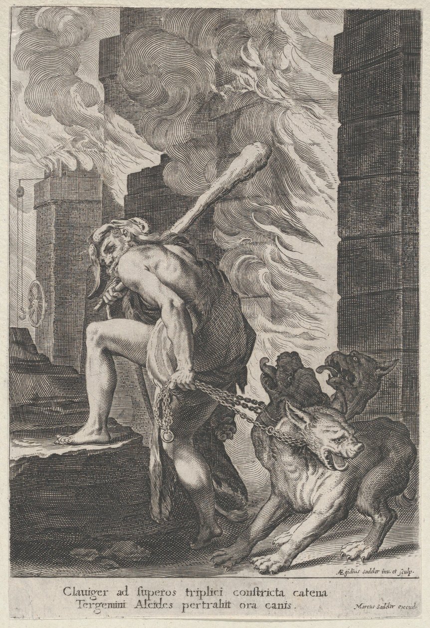 Herkules i Cerber, 1586-1629. autorstwa Aegidius Sadeler II