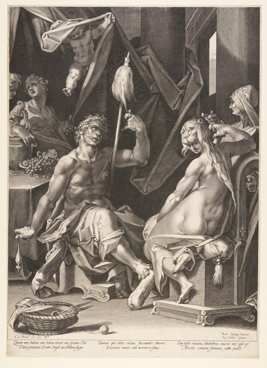 Herkules i Omfale autorstwa Aegidius Sadeler II