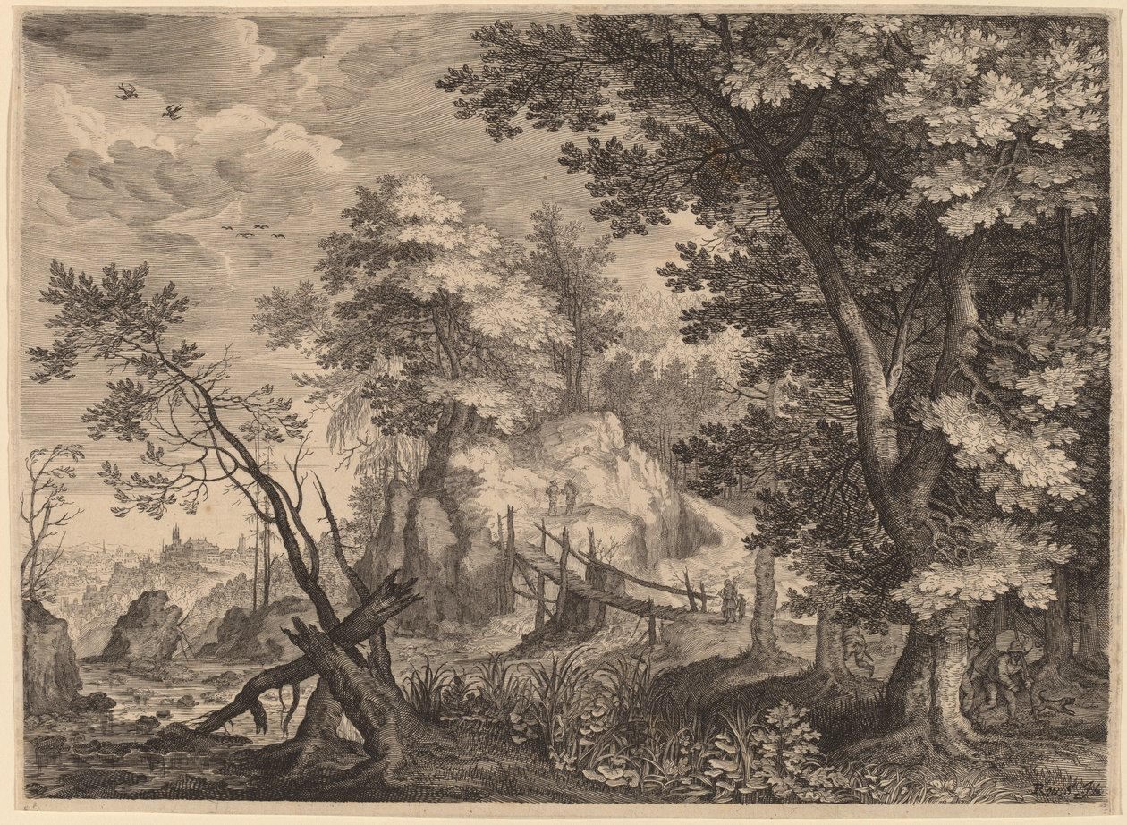 Scena leśna autorstwa Aegidius Sadeler II after Roelandt Savery