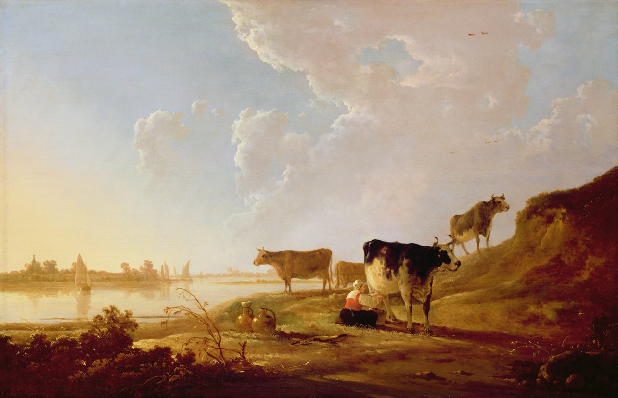 Krowy w pobliżu rzeki autorstwa Aelbert Cuyp