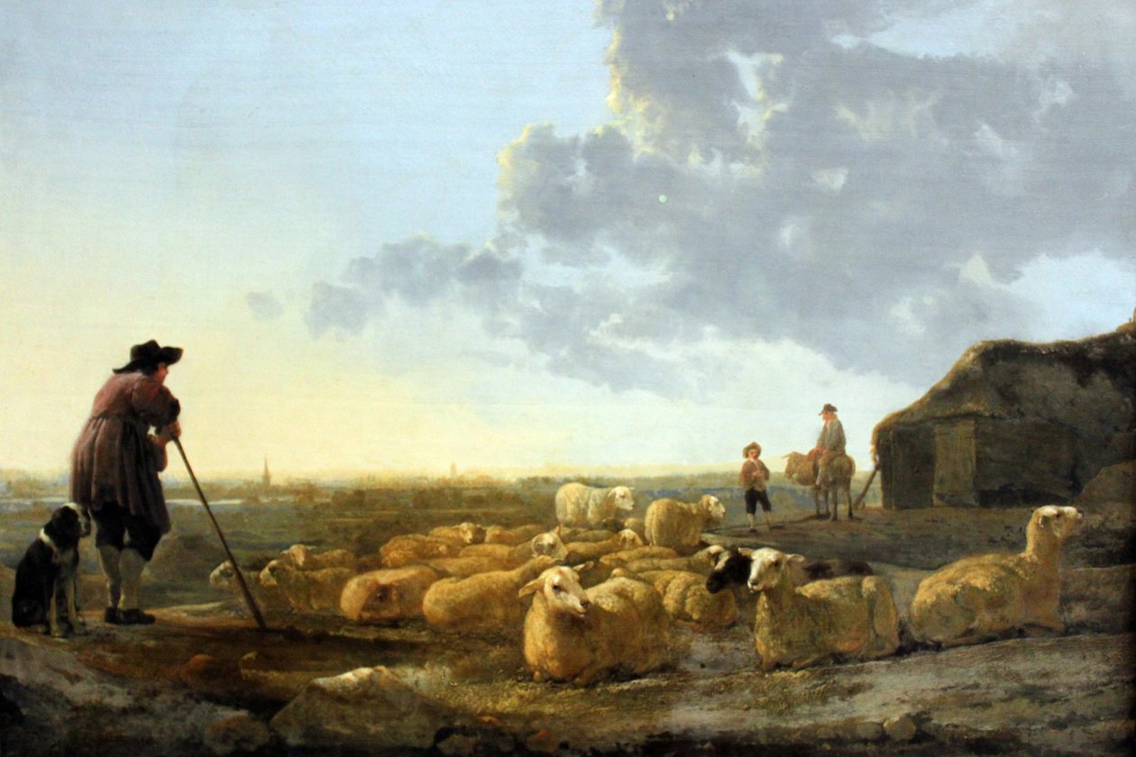 Stado owiec na pastwisku autorstwa Aelbert Cuyp