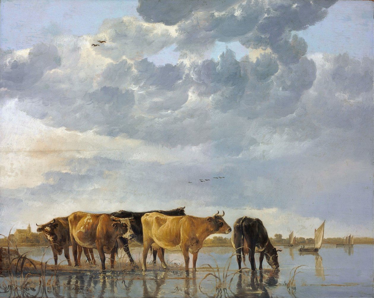 Bydło w wodzie autorstwa Aelbert Cuyp