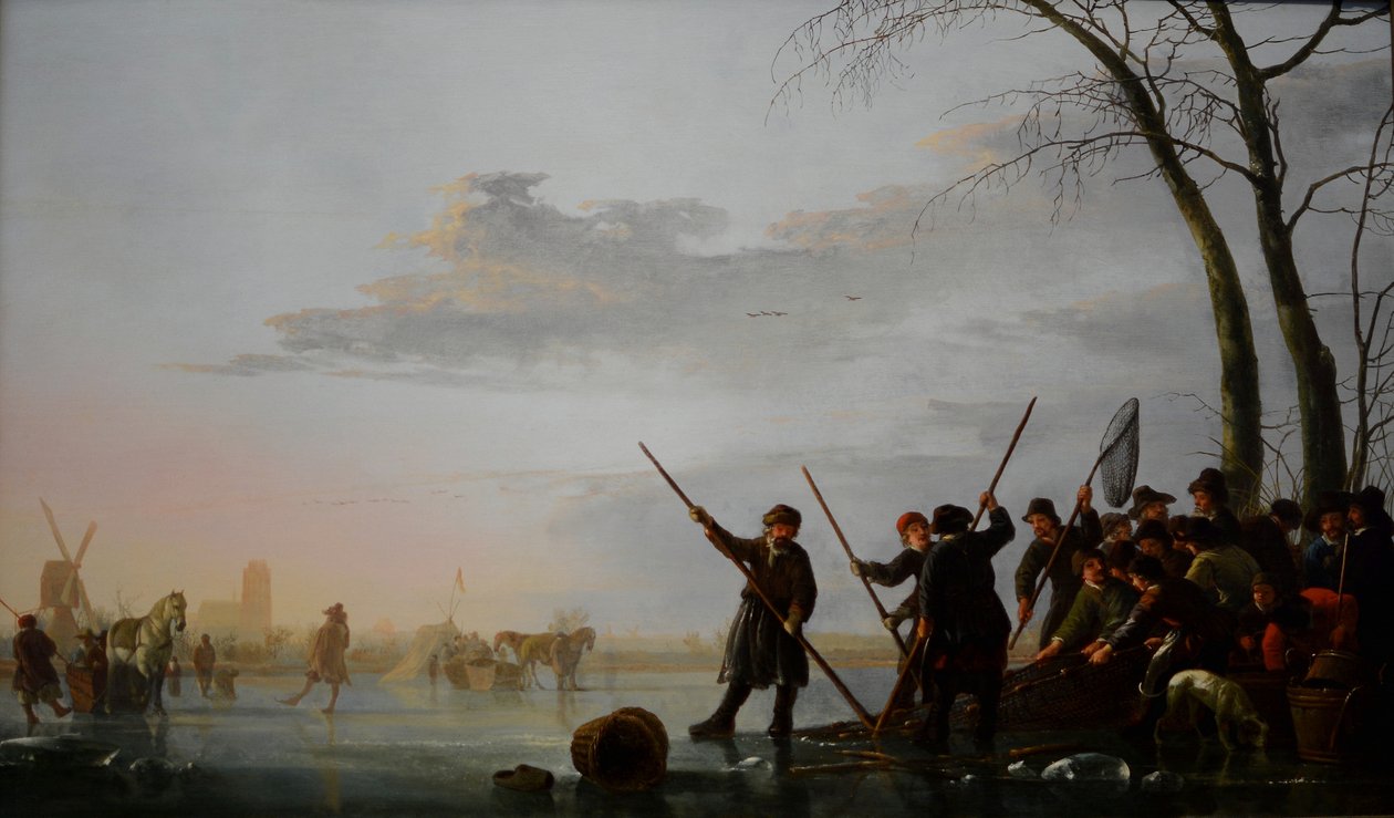 Wędkowanie pod lodem autorstwa Aelbert Cuyp