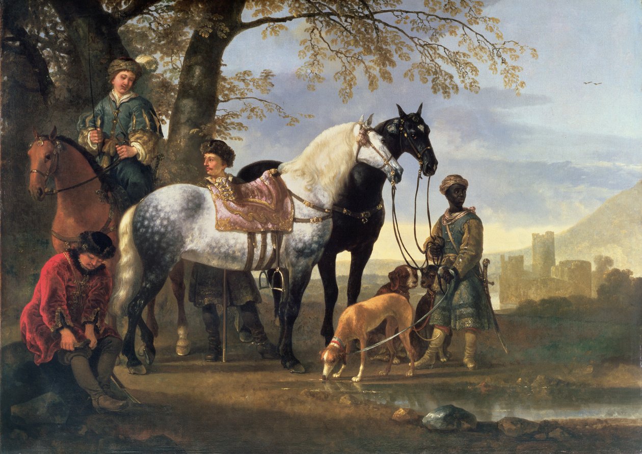 Myśliwi zatrzymani, ok. 1650 r. autorstwa Aelbert Cuyp