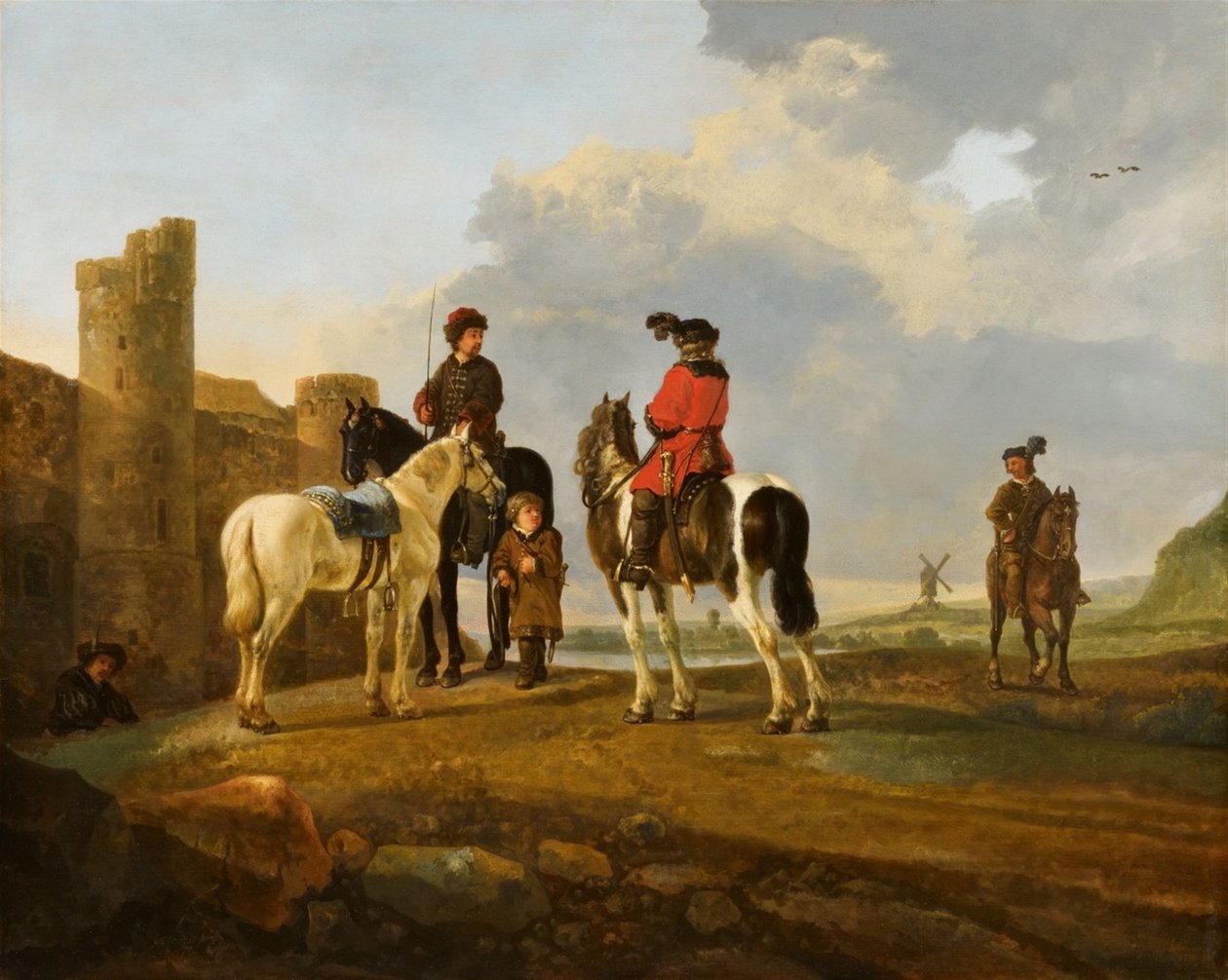 Riders at Rest by Burg Ubbergen autorstwa Aelbert Cuyp