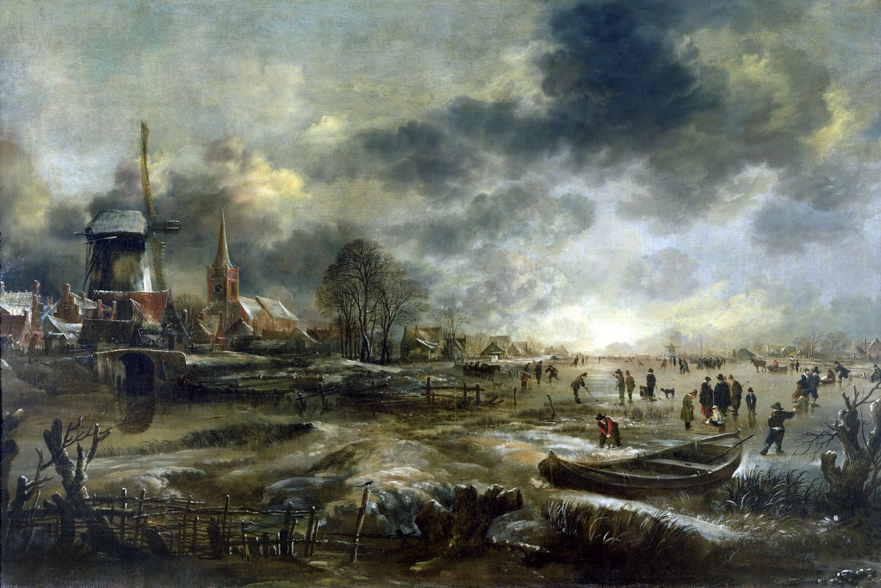 Scena Zamarzniętej Rzeki autorstwa Aert van der Neer