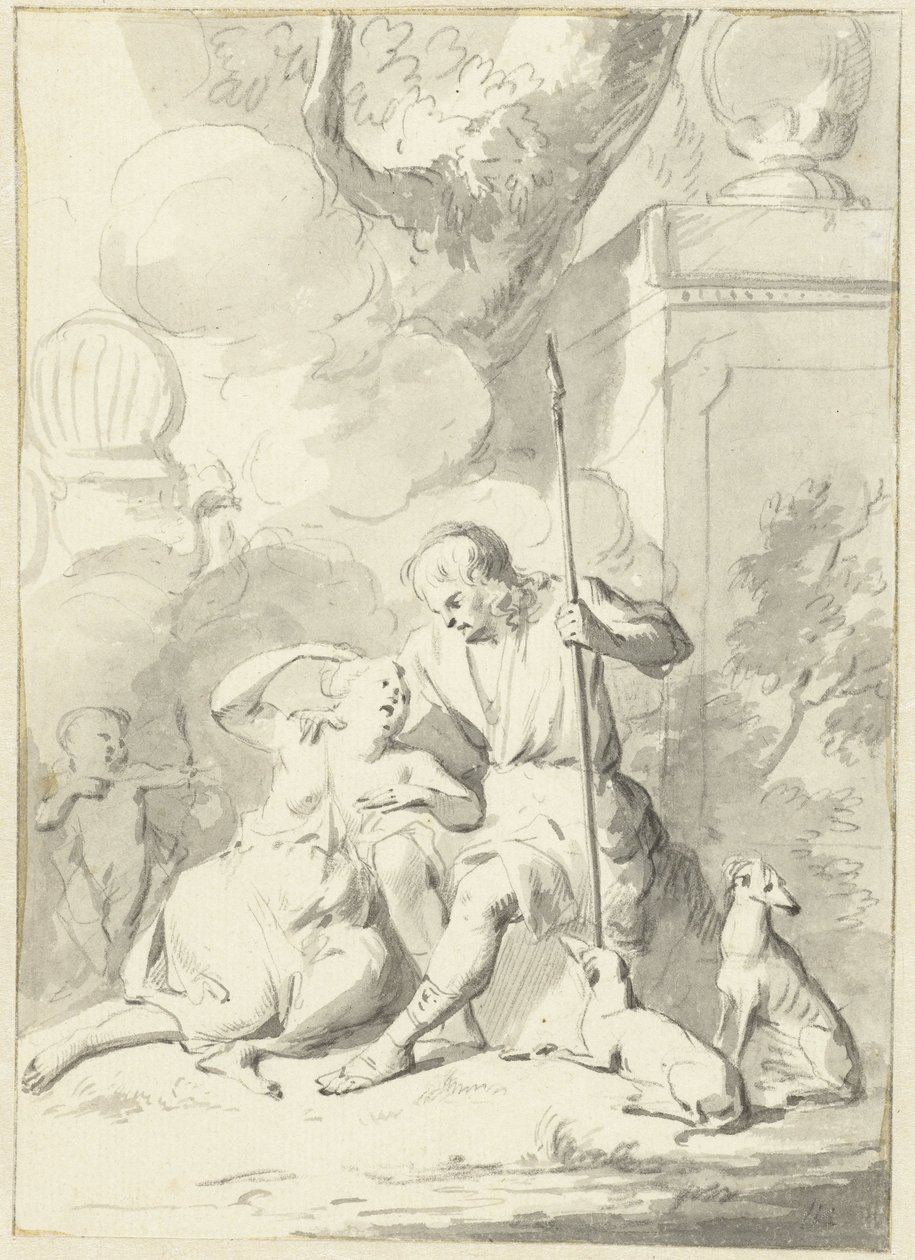 Wenus i Adonis (?) autorstwa Aert Schouman