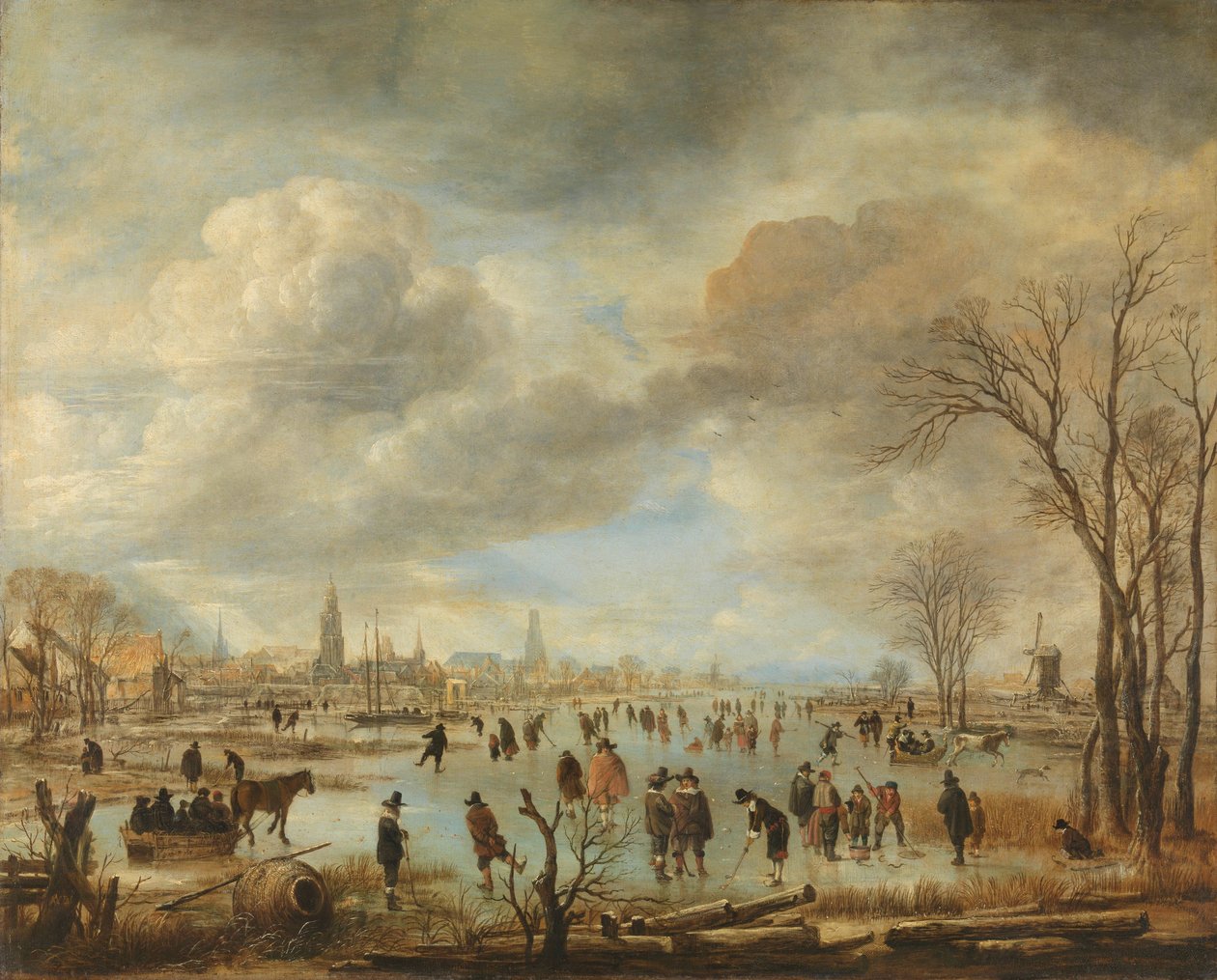 Zimowy widok na rzekę, ok. 1655-60 autorstwa Aert van der Neer