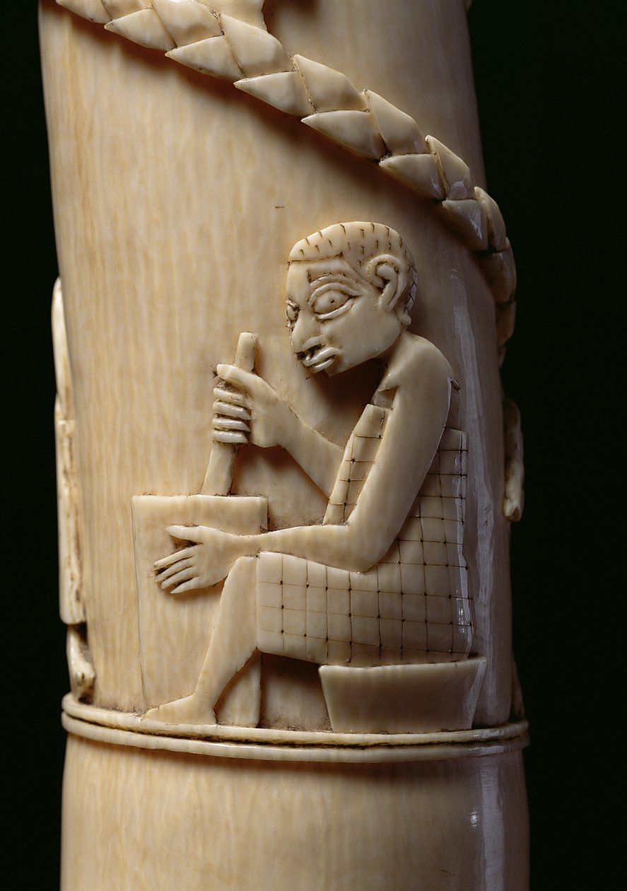 Rzeźbiony Tusk, kość słoniowa Kongo detal z 223943 autorstwa African