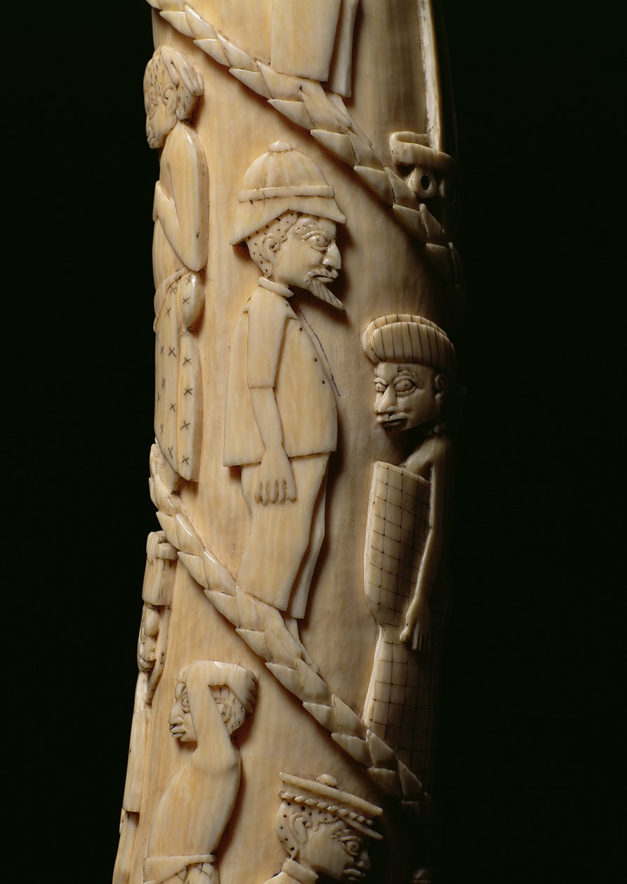 Rzeźbiony Tusk, kość słoniowa Kongo detal z 223943 autorstwa African