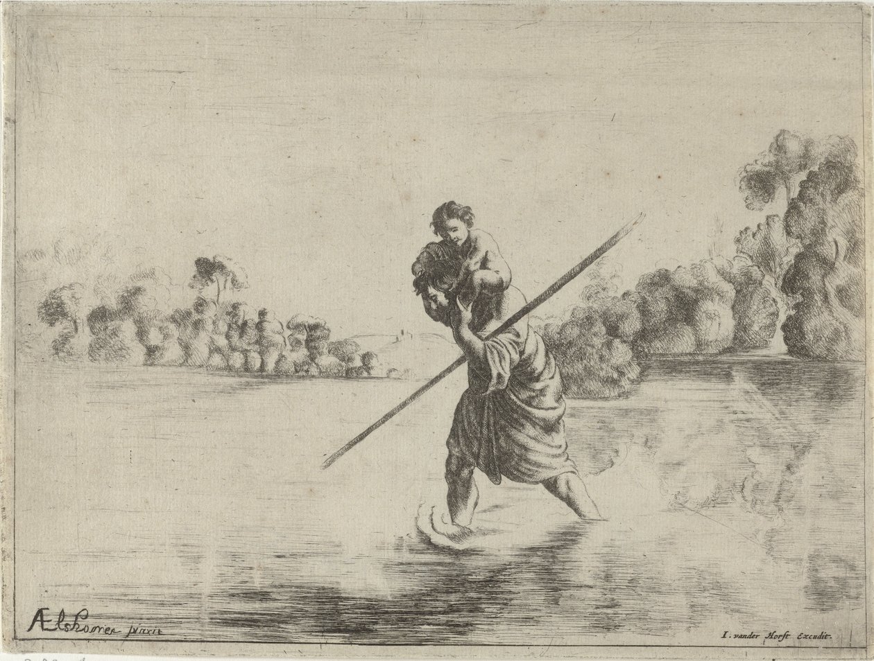 Święty Krzysztof autorstwa After Adam Elsheimer